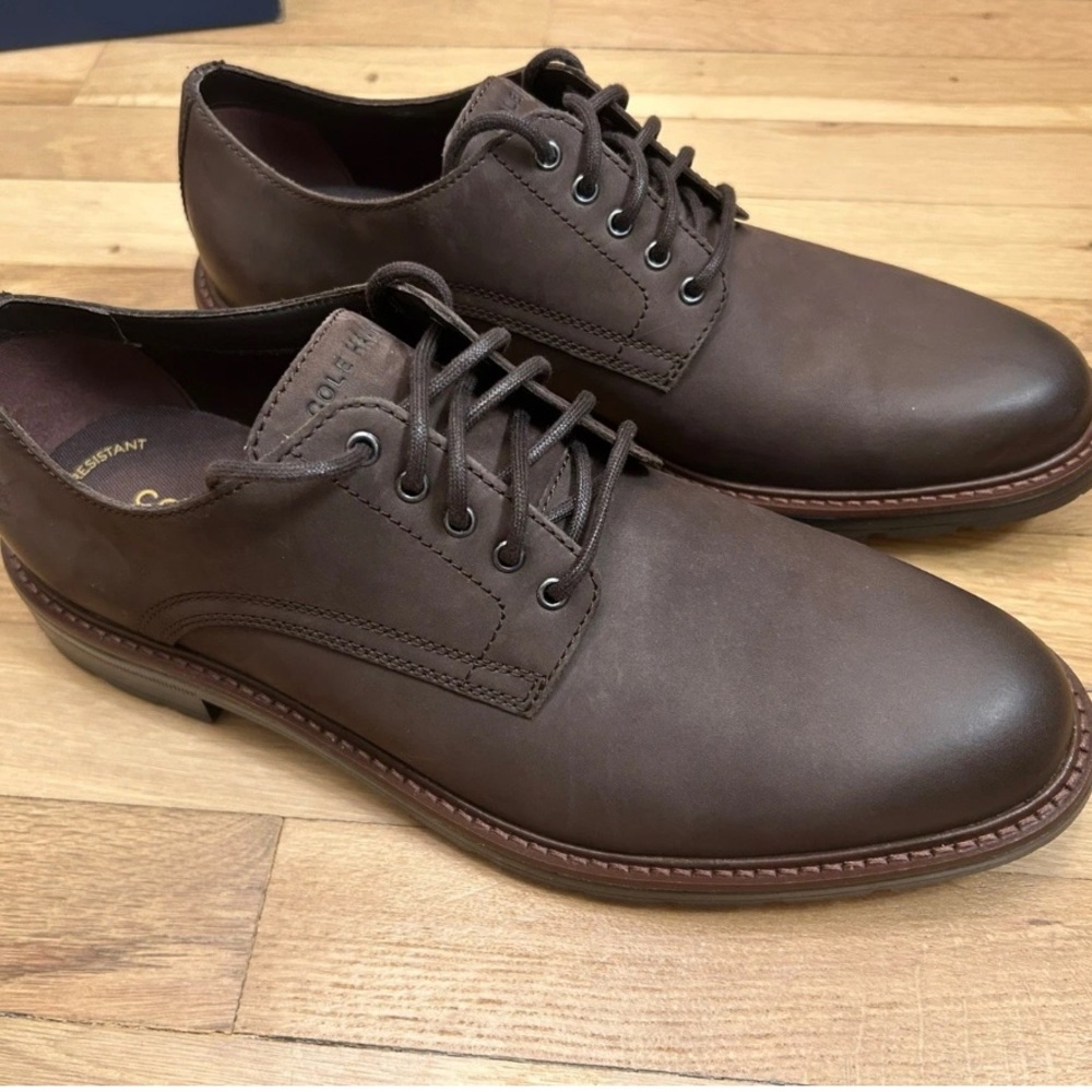 Cole Haan Men’s Dress Shoes Chamberlin Grand Oxford Water Resistant Brown